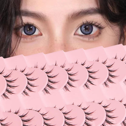 outopen Manga Lashes – 10 Pairs Natural Look Wispy Spiky Anime Lashes for Cosplay
