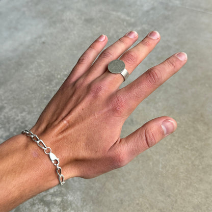 Oversized Circle Silver Ring