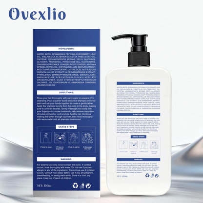 OVEXLIO Hair Growth Shampoo with Biotin & Rosemary – Sulfate-Free Routine for Thinning Hair (11.84 fl oz)