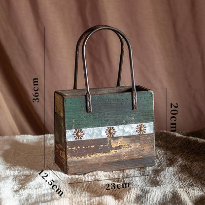 OX21 A Set Of Three Wood Handbags, Decoration