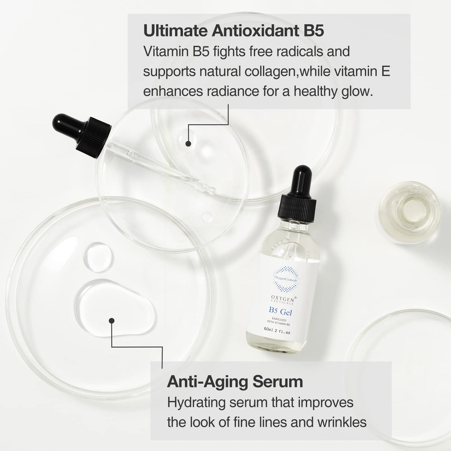 OxygenCeuticals B5 Gel – Hydration Serum with Panthenol, Hyaluronic Acid & Adenosine | 30ml