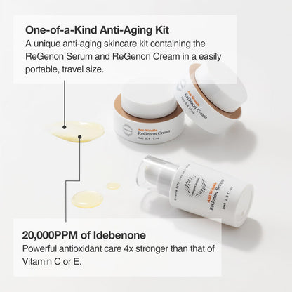 OxygenCeuticals ReGenon Starter Kit – 2-Step Antioxidant Serum & Cream (20,000ppm Idebenone)