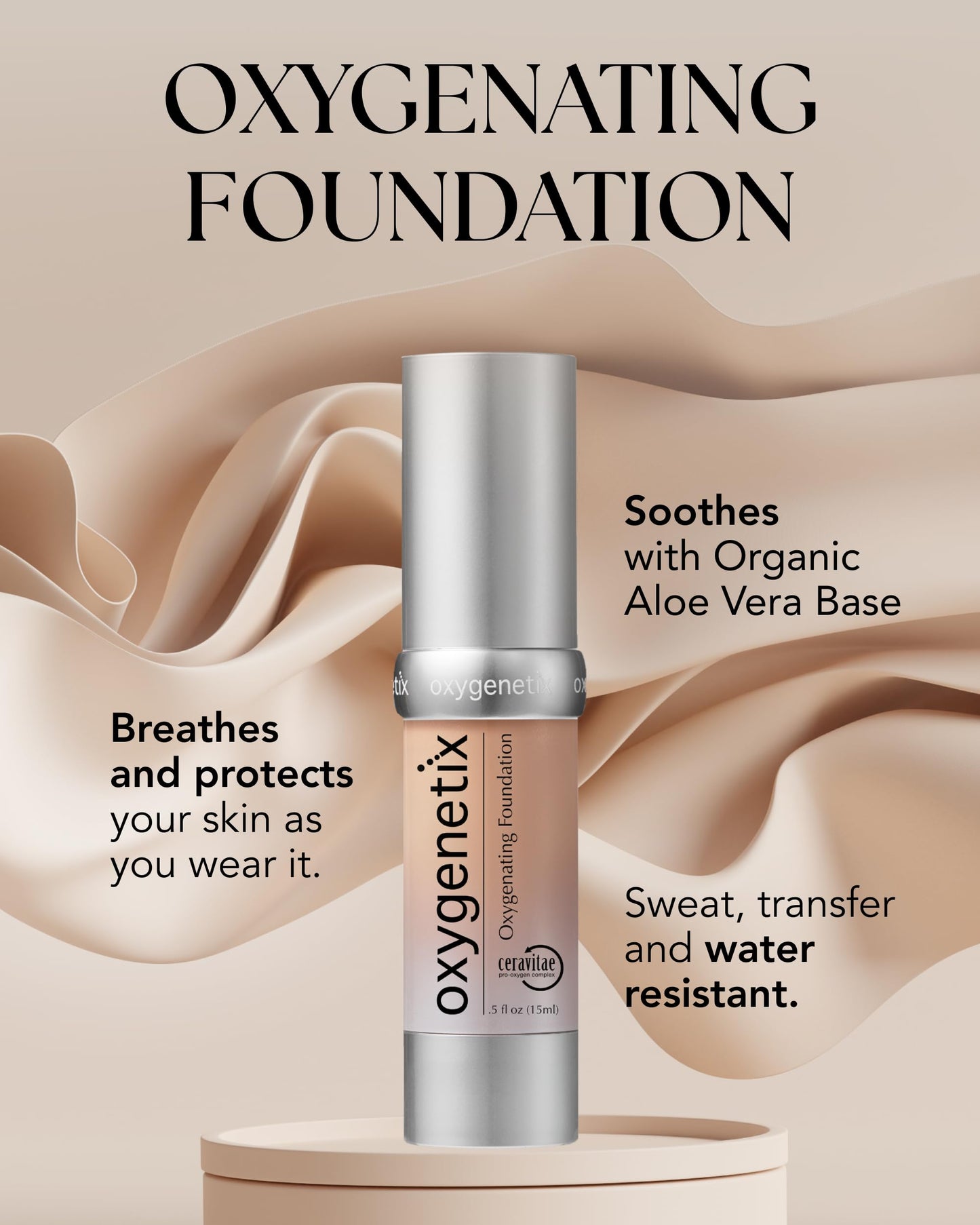 Oxygenetix Oxygenating Foundation Coco | Breathable, Buildable Coverage for Sensitive Skin
