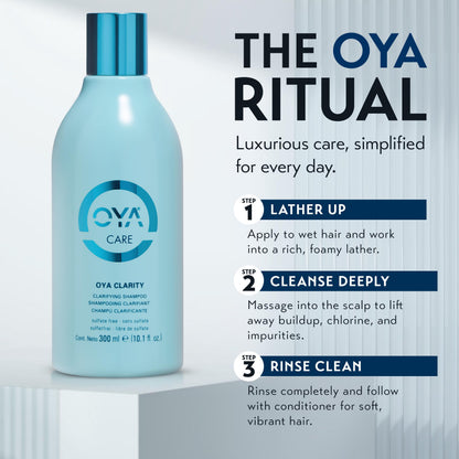 OYA CLARITY Clarifying Shampoo | Sulfate-Free Deep Cleanser for Oily Hair & Scalp | Curly & Color-Treated Friendly | 300ml