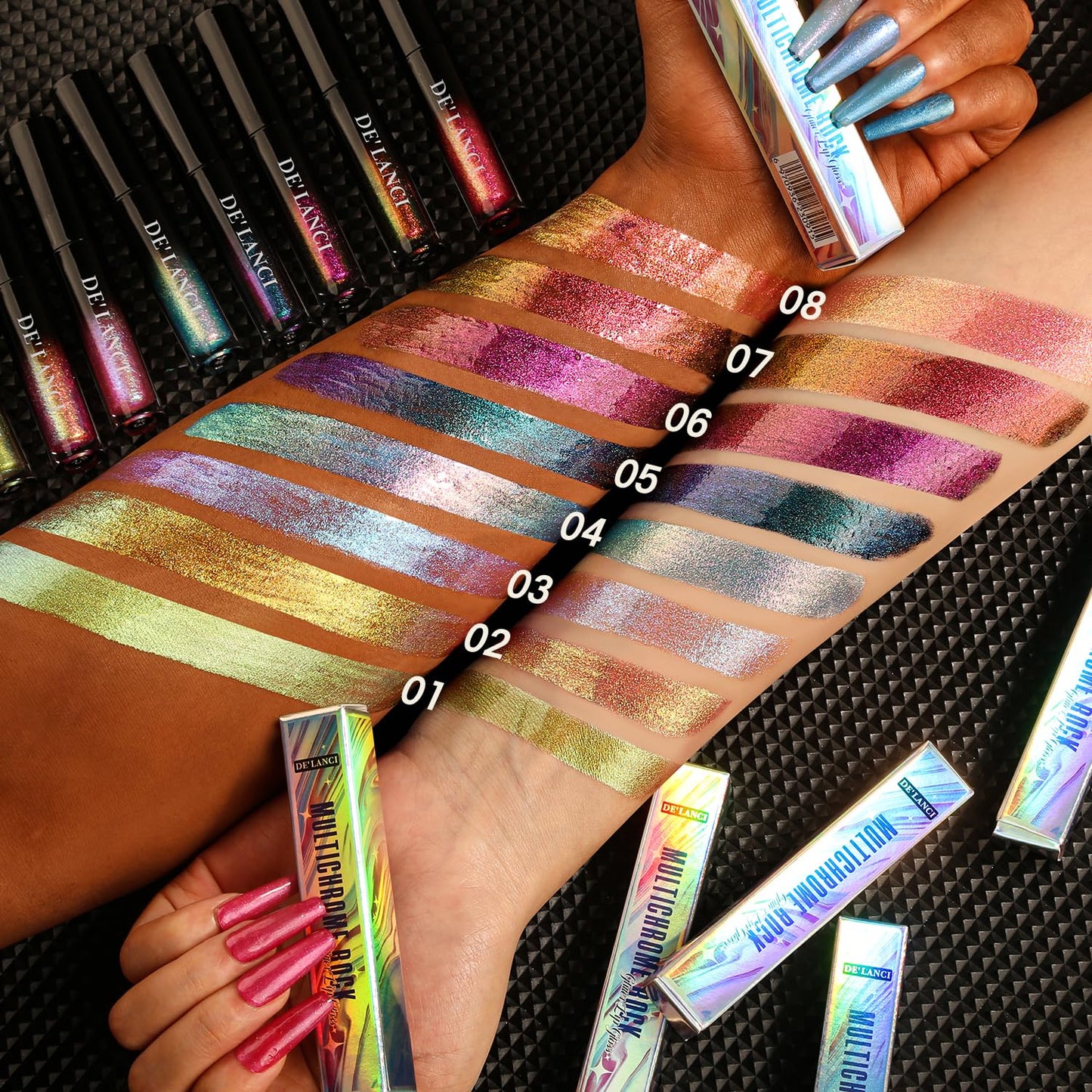 oygcee Chameleon Lipstick Pink Green Shimmer – Hydrating, Waterproof, Long-Lasting, Talc-Free (#8)