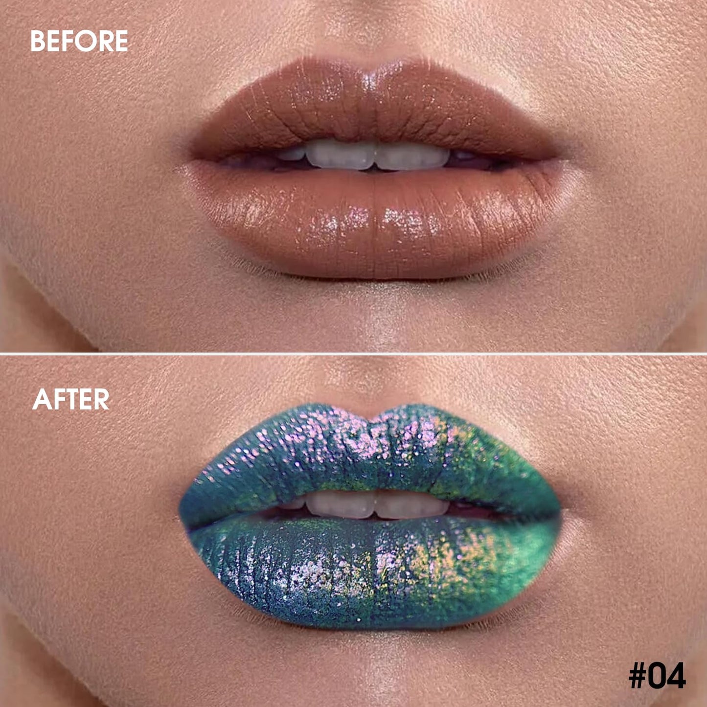 oygcee Chameleon Lip Gloss – Blue-Green Duochrome Shine, Hydrating, Long-Lasting