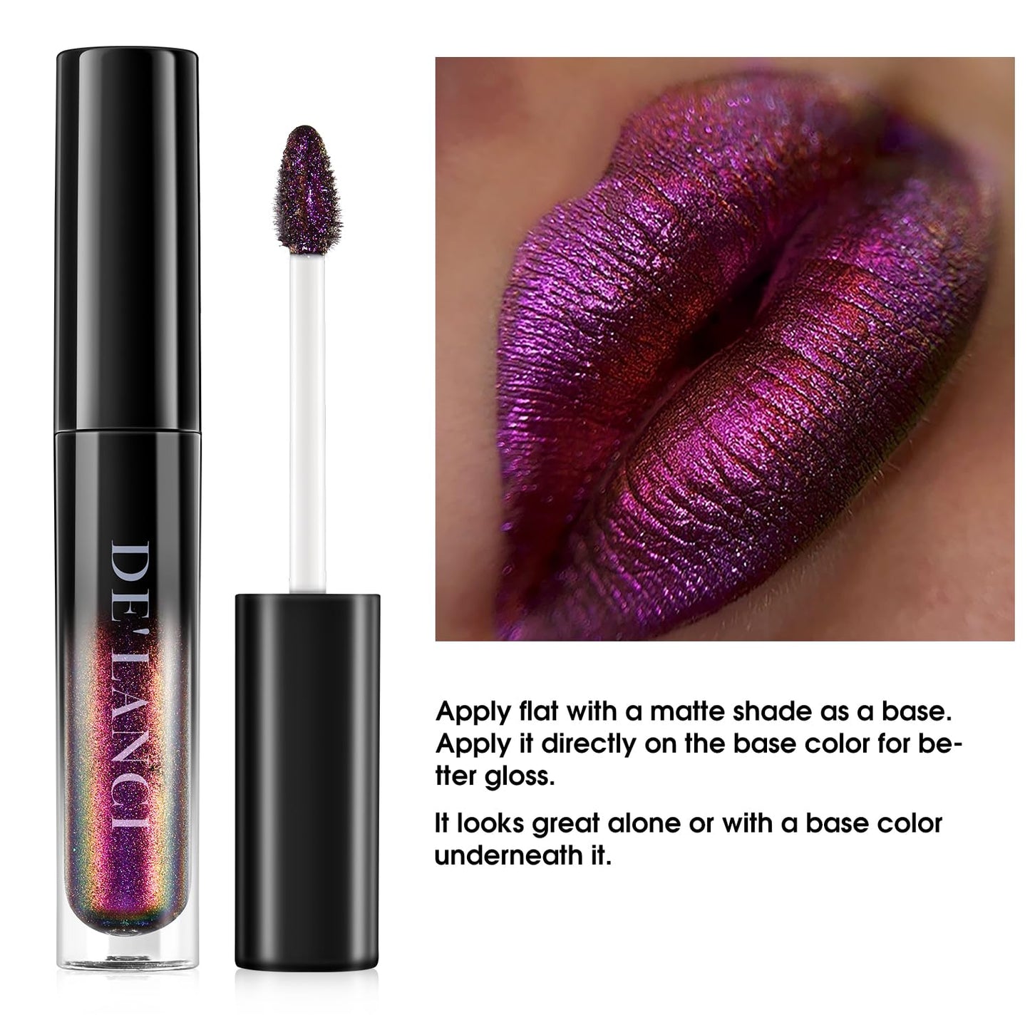 oygcee Chameleon Lip Gloss – Blue-Green Duochrome Shine, Hydrating, Long-Lasting