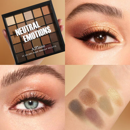 oygcee Nude Neutral Eyeshadow Palette – 25 Warm Shades, Long-Wear