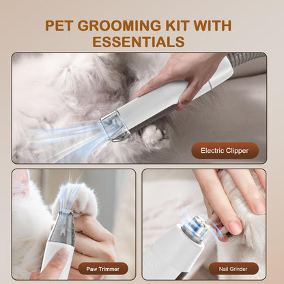 Ozumek Dog Grooming Vacuum Kit – 6 Tools, Quiet & Powerful Grooming