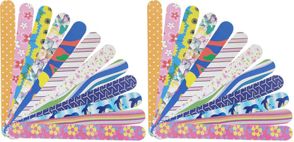 P2P Nails Colorful Double-Sided Nail File Strips – 24 Pack for Manicure & Pedicure