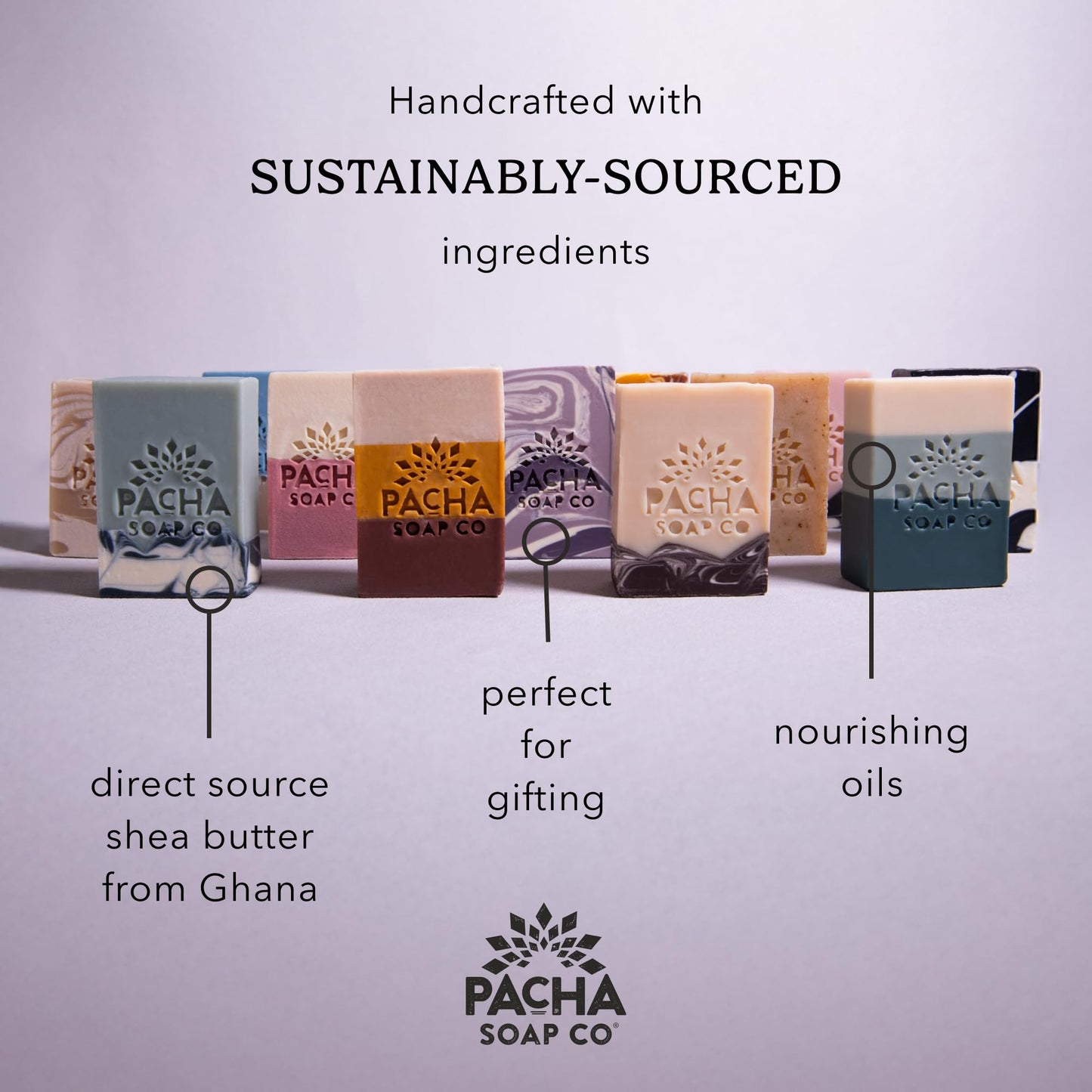 Pacha Soap Co. Pacha Peaces Uplift & Calm Bundle – All-Natural Handcrafted Bar Soap (2x4 oz) – USA Made