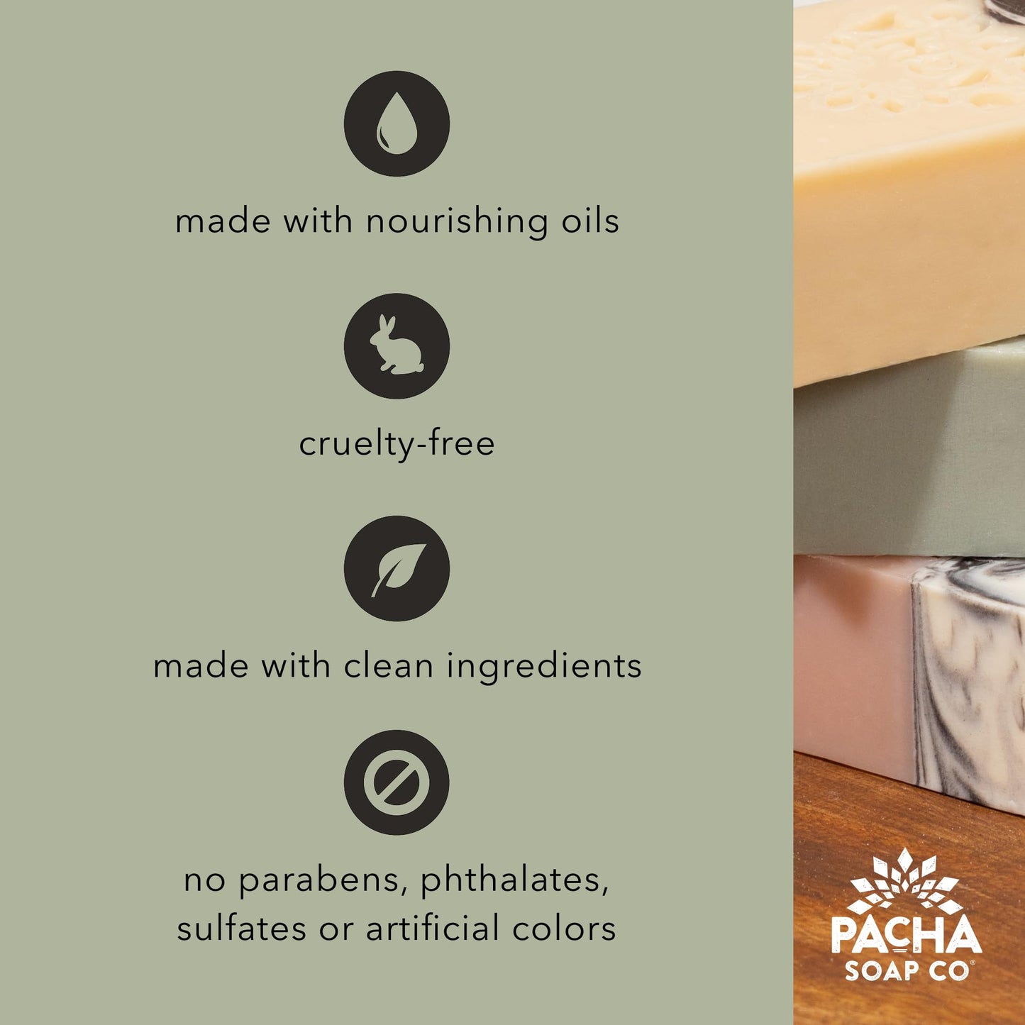 Pacha Soap Co. Pacha Peaces Uplift & Calm Bundle – All-Natural Handcrafted Bar Soap (2x4 oz) – USA Made