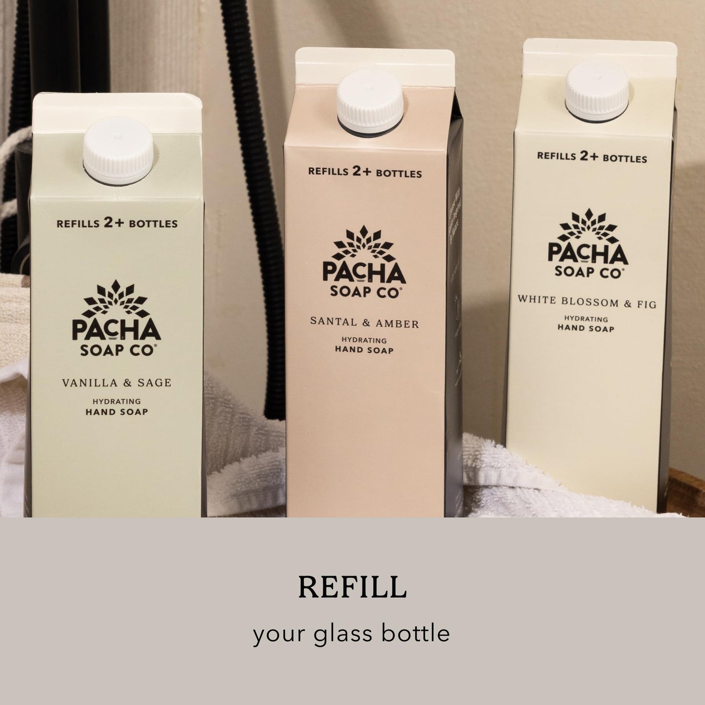 Pacha Soap Co. White Blossom & Fig Liquid Hand Soap – Hydrating, Dye-Free, 2-Pack, Made in USA