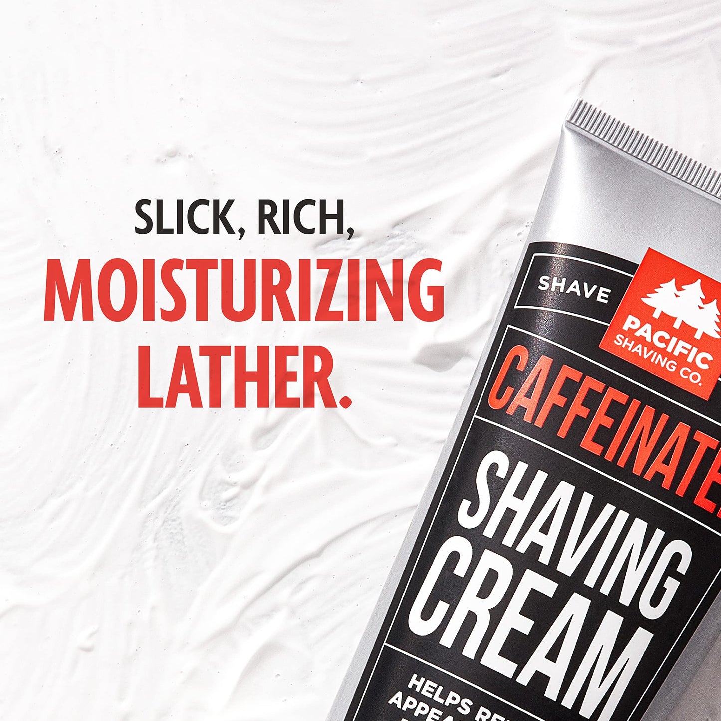 Pacific Shaving Company Caffeinated Shaving Cream – Caffeine, Shea Butter & Spearmint for Hydration, Redness Reduction (7 oz, 2 Pack)