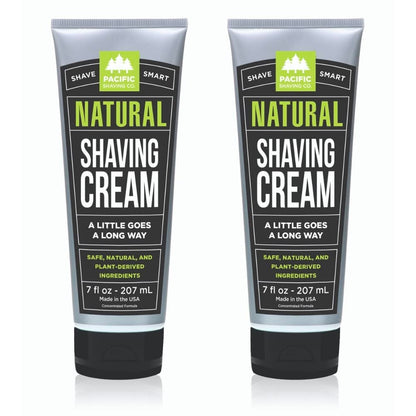 Pacific Shaving Company Natural Shaving Cream with Shea Butter & Vitamin E – Hydrating, Sensitive-Skin Friendly (7 oz, 2 Pack)