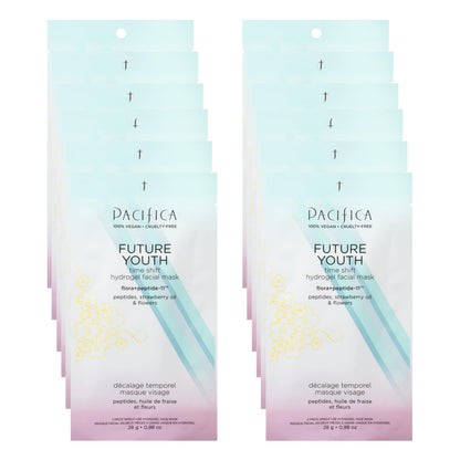 Pacifica Future Youth Time Shift Hydrogel Mask - 12-Pack | Multi-Peptide Hydration & Firming