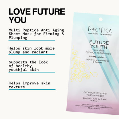 Pacifica Future Youth Time Shift Hydrogel Mask - 12-Pack | Multi-Peptide Hydration & Firming