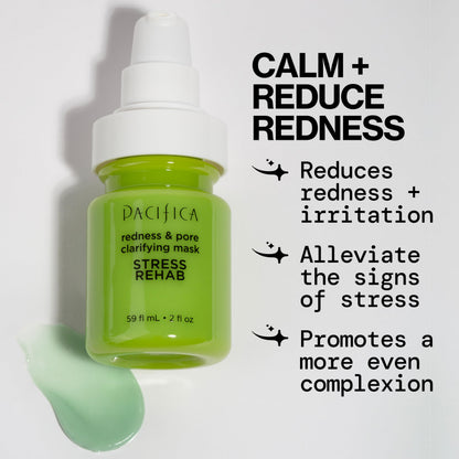 Pacifica Stress Rehab Redness & Pore Clarifying Mask – Niacinamide, Caffeine, Matcha | Vegan & Cruelty-Free