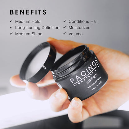 Pacinos Creme Hair Sculpting Wax Cream – Water-Soluble Medium Hold & Natural Shine