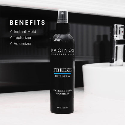 Pacinos Freeze Hair Spray - Extra Hold Texture Spray for All Hair Types | Maximum Volume