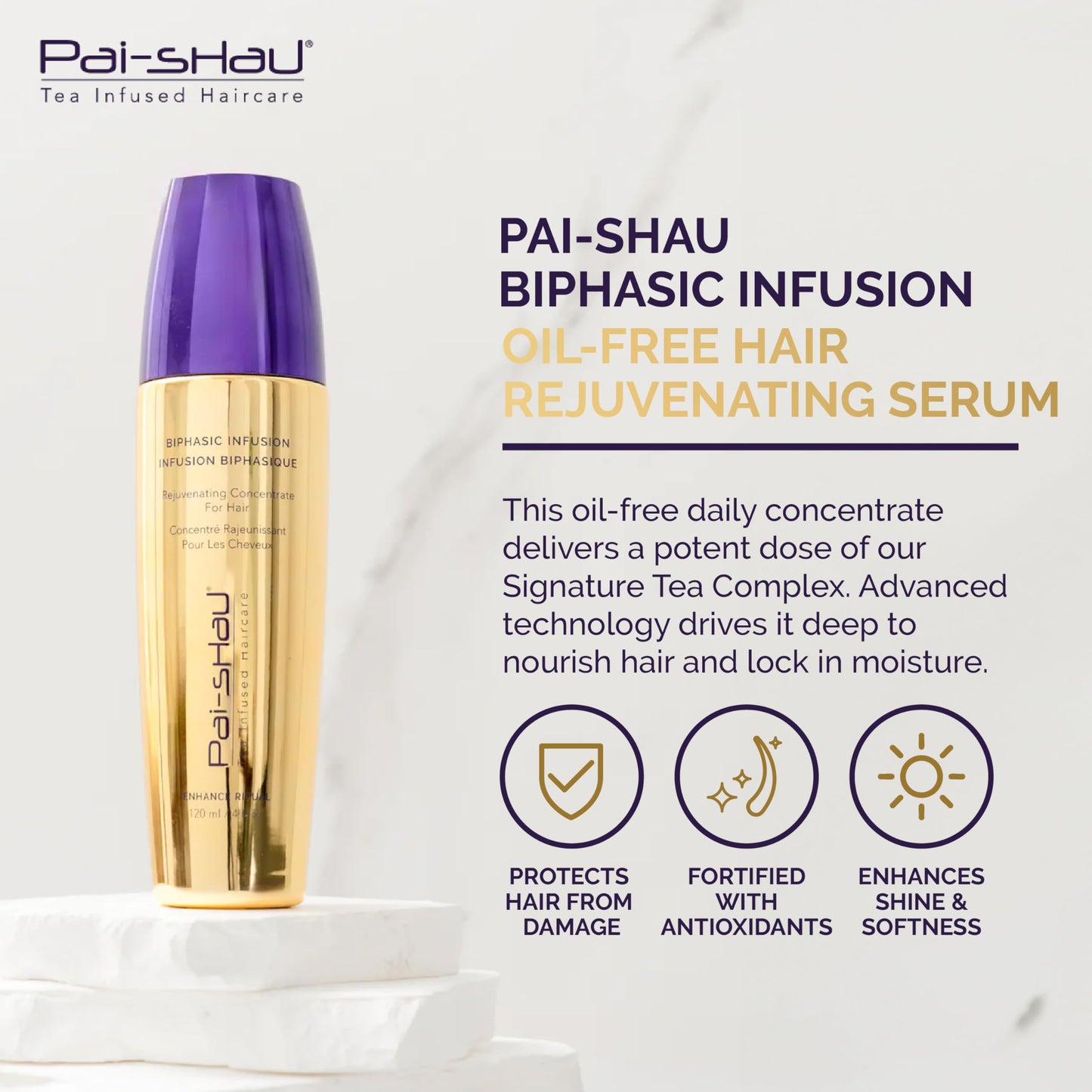 Pai-Shau Biphasic Infusion – Oil-Free Hair Rejuvenating Serum (4 FL Oz) | Shine, Heat & Environmental Protection
