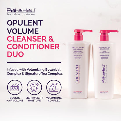 Pai-Shau Opulent Volume Cleanser & Conditioner Duo – 1L Each | Volumizing for Fine Hair