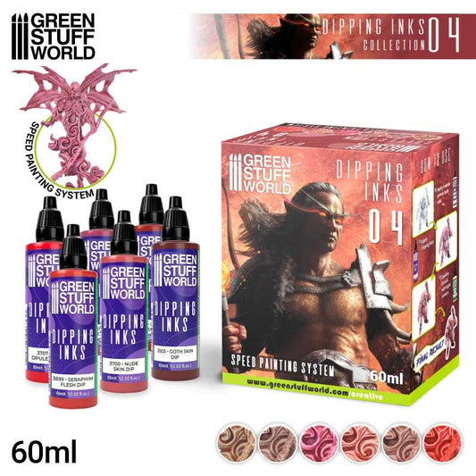 Green Stuff World Paint Set - Dipping collection 04 (Flesh/Red)