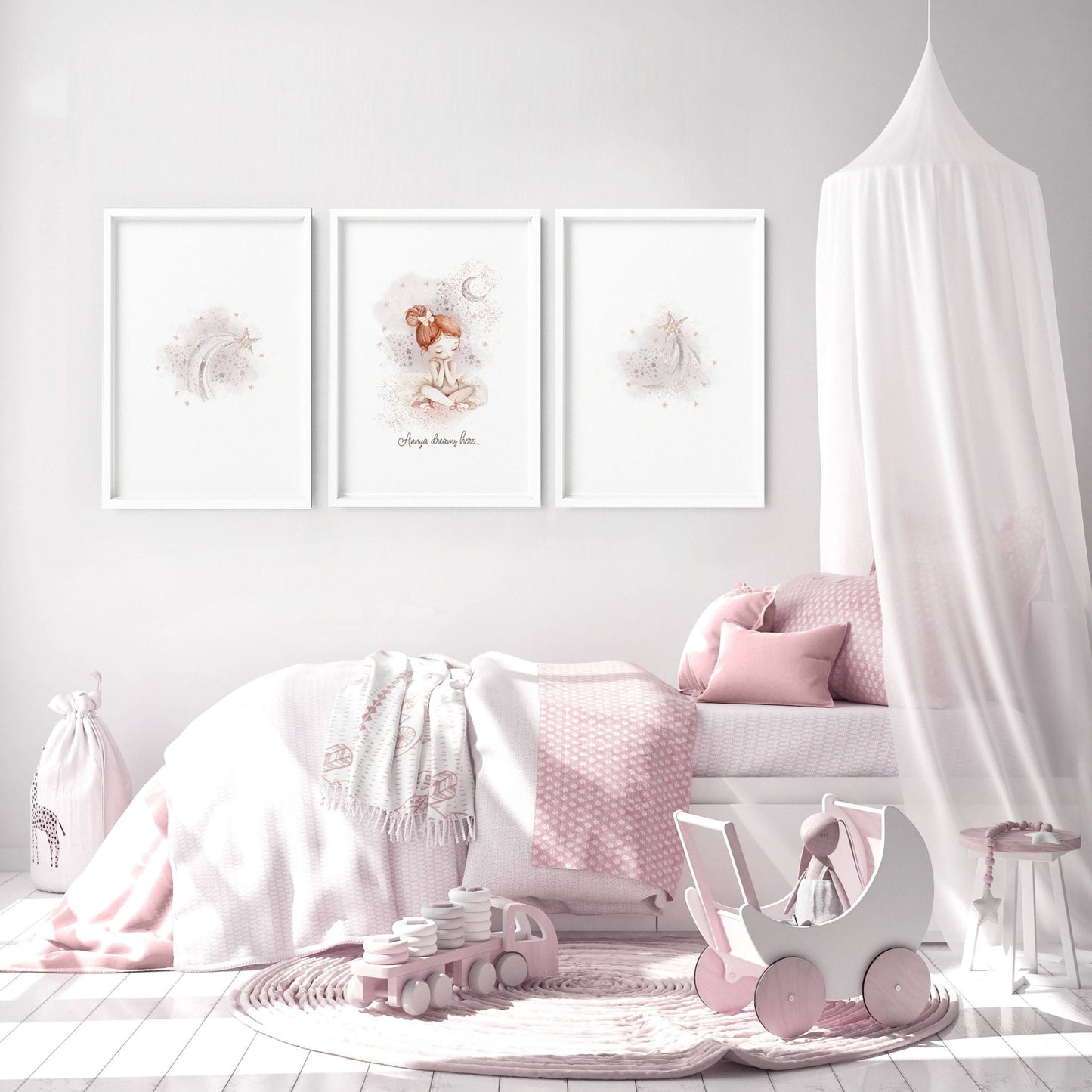 Paintings For Nursery | Set of 3 wall art prints