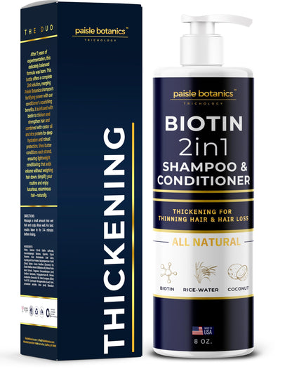 Paisle Botanics Biotin 2-in-1 Shampoo & Conditioner | Hair Thickening