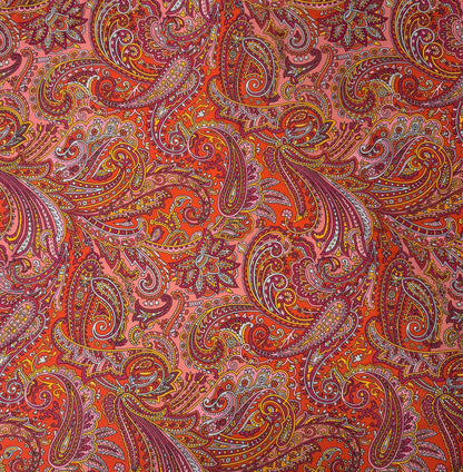 Red Tones Paisley Pattern Fabric by the Metre