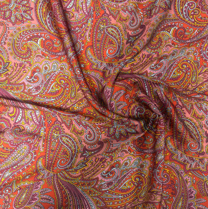 Red Tones Paisley Pattern Fabric by the Metre