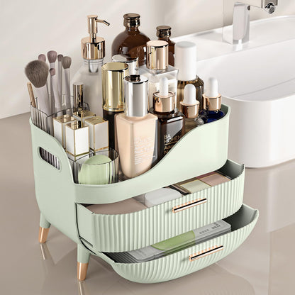 Pajiriona Makeup Organizer with Drawers – Large Vanity Storage for Cosmetics & Skincare