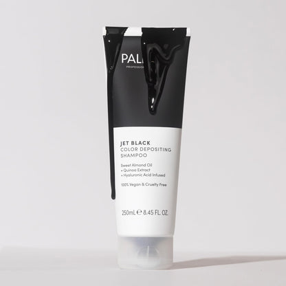 Pallure Jet Black Color Depositing Shampoo — Quick Color Refresh, 250 ml