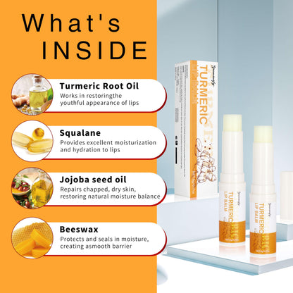 Paminify Turmeric Lip Balm for Smokers – Brightening, Long-Lasting Moisture, 2 PCS