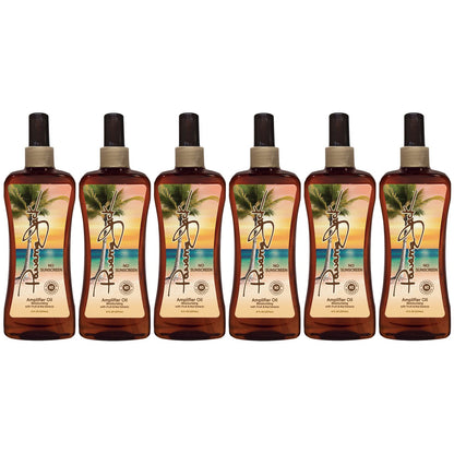 Panama Jack Amplifier Suntan Oil – SPF 0, Light Exotic-Oil Formula, 8 oz (Pack of 6)