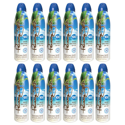 Panama Jack SPF 100 Continuous Spray Sunscreen – Broad Spectrum, Water Resistant 80 Min, 5.5 oz (Pack of 12)