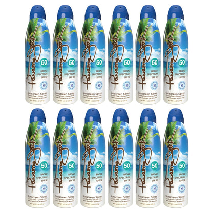 Panama Jack Continuous Spray Sunscreen SPF 50 – Broad Spectrum UVA/UVB, Water Resistant (80 min), 5.5 oz (Pack of 12)