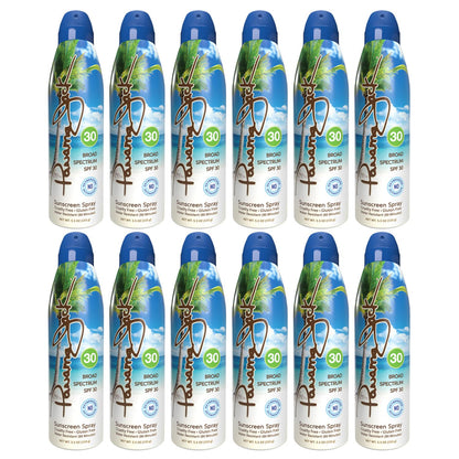 Panama Jack Continuous Spray Sunscreen SPF 30 – Broad Spectrum UVA/UVB, Water Resistant (80 min), 5.5 oz, Pack of 12