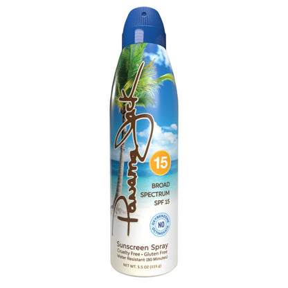 Panama Jack Continuous Spray SPF 15 Sunscreen – Broad Spectrum UVA/UVB, Water Resistant 80 Minutes, 5.5 oz x6