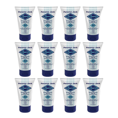 Panama Jack Sport Sunscreen Lotion SPF 30 – Broad Spectrum, Non-Greasy, Reef Friendly (3 fl oz x12)
