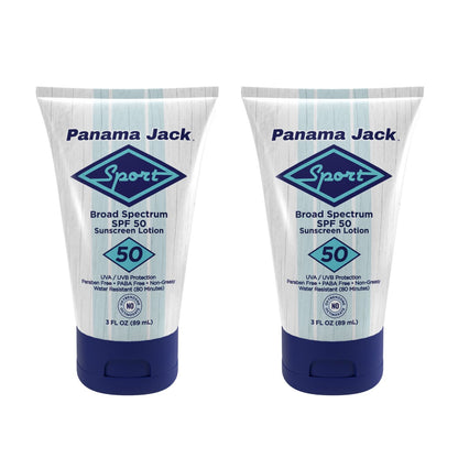 Panama Jack Sport Sunscreen Lotion SPF 50 – Non-Greasy, Water-Resistant (Pack of 12)