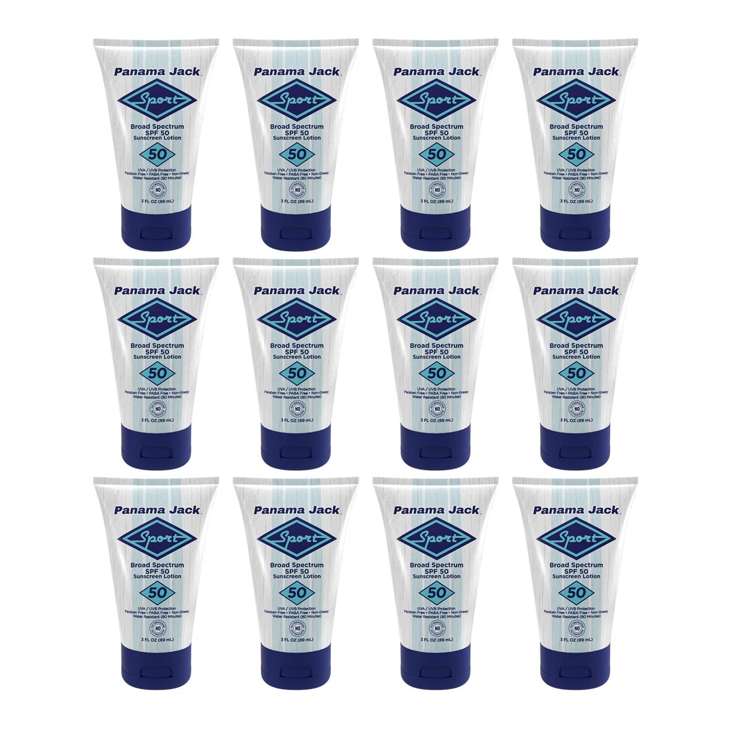 Panama Jack Sport Sunscreen Lotion SPF 50 – Non-Greasy, Water-Resistant (Pack of 12)