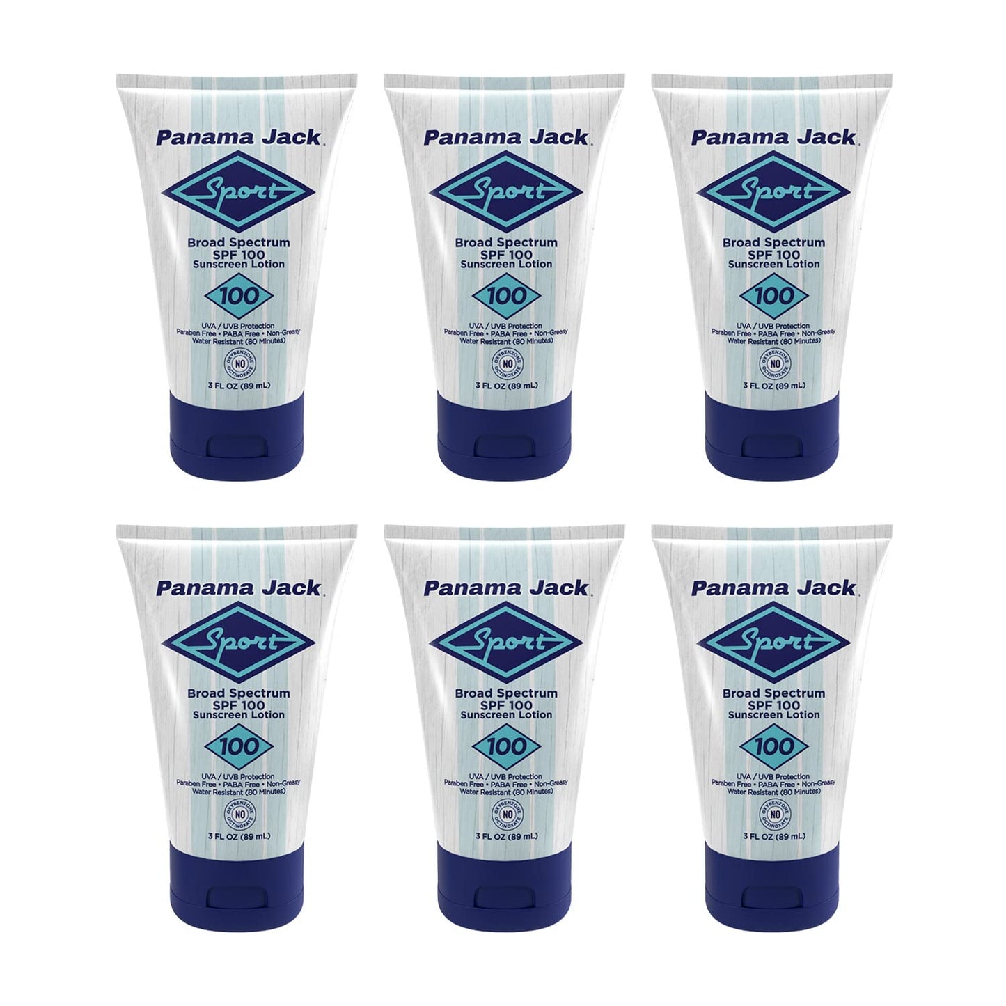 Panama Jack Sport Sunscreen Lotion SPF 100 - Non-Greasy, Water-Resistant, Cruelty-Free, 3 oz (Pack of 12)