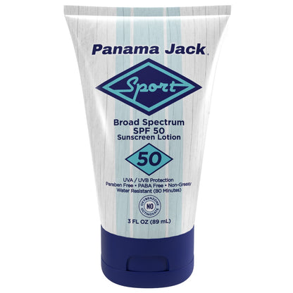 Panama Jack Sport Sunscreen Lotion SPF 50 – Non-Greasy, Water-Resistant (Pack of 12)