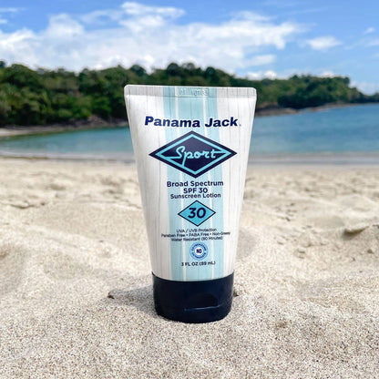 Panama Jack Sport Sunscreen Lotion SPF 30 – Non-Greasy, Reef-Friendly, 3 fl oz (Pack of 2)