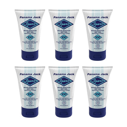 Panama Jack Sport Sunscreen Lotion SPF 100 – Broad Spectrum UVA/UVB, Non-Greasy, Cruelty-Free, 3 FL OZ (Pack of 2)