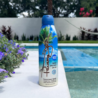 Panama Jack SPF 100 Continuous Spray Sunscreen | Broad Spectrum UVA/UVB, Water Resistant, 6-Pack
