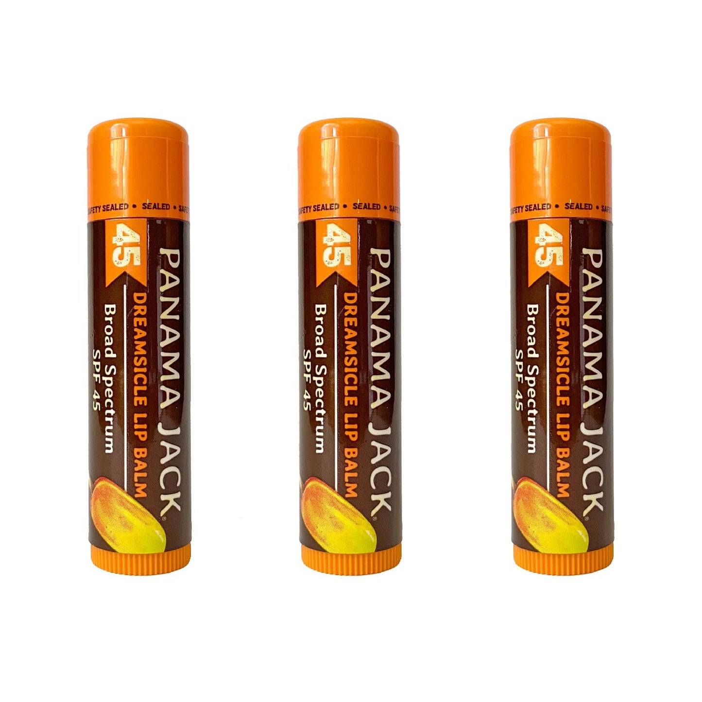 Panama Jack Sunscreen Lip Balm SPF 45 – Dreamsicle, 3-Pack | Broad Spectrum Lip Protection