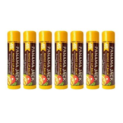 Panama Jack Sunscreen Lip Balm SPF 45 | Broad Spectrum Lip Protection | Mango Flavor – 7-Pack