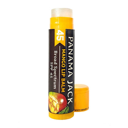 Panama Jack Sunscreen Lip Balm SPF 45 — Flavor Pack (Vanilla, Mango, Dreamsicle, Tropical)